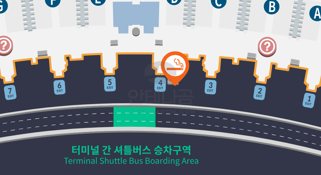 2터미널 일반지역 3층 4번 출입구 부근